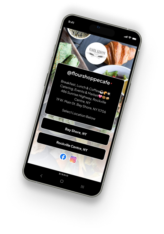 Digital Menus for Restaurants shown on iPhone - Dishio