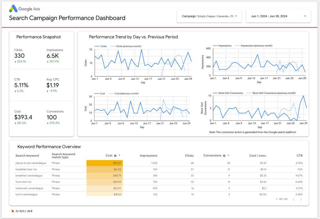 Google Ads Search Campaign Dashboard